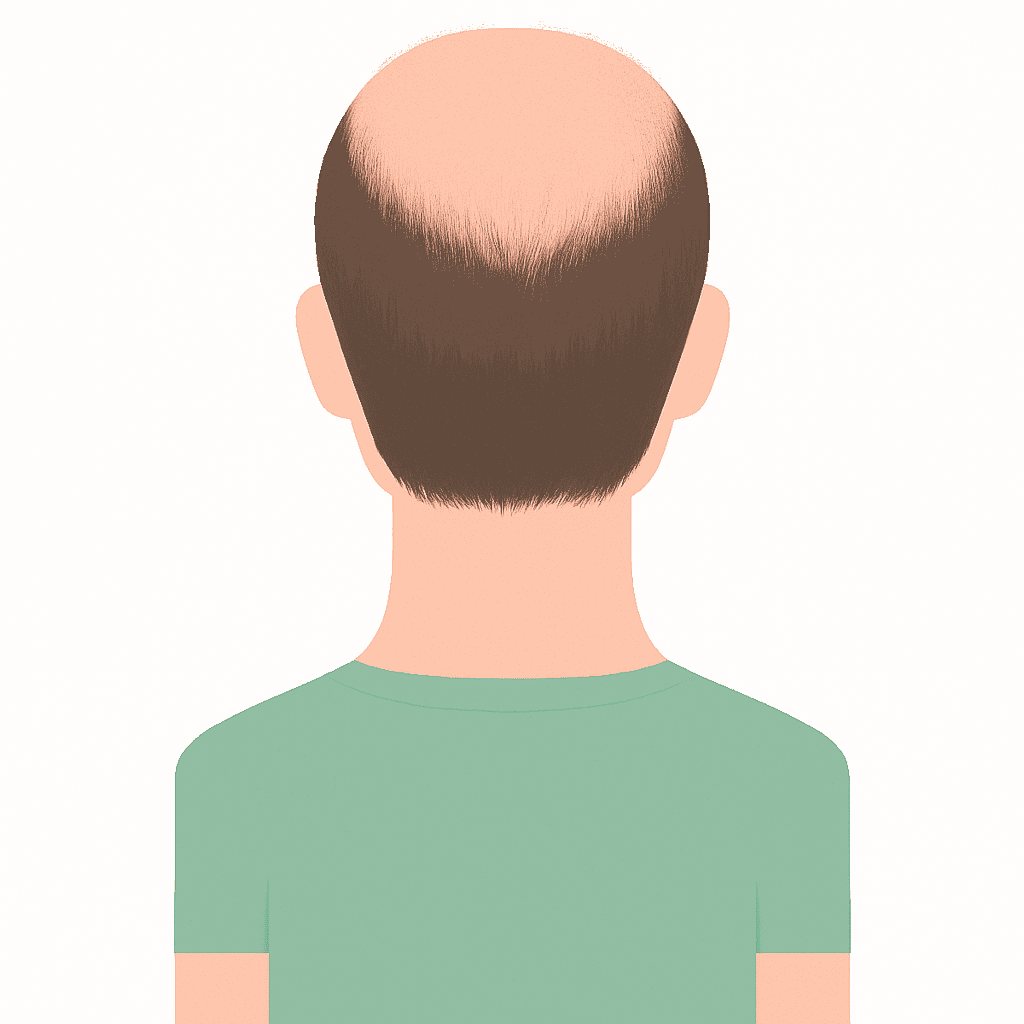 Close-up of hair restoration area after treatment